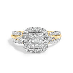 10K Yellow Gold 1.0 Cttw Diamond Composite